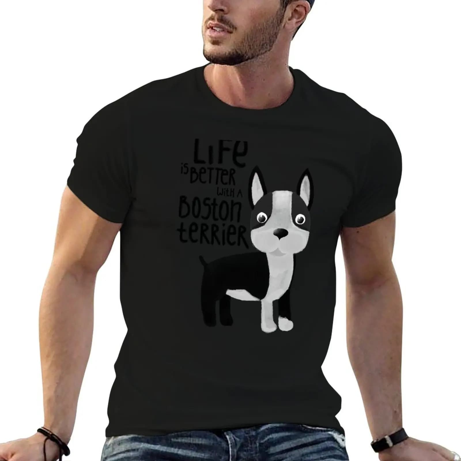 Boston Terrier T-Shirt affliction shirts anime stuff designer t shirt men