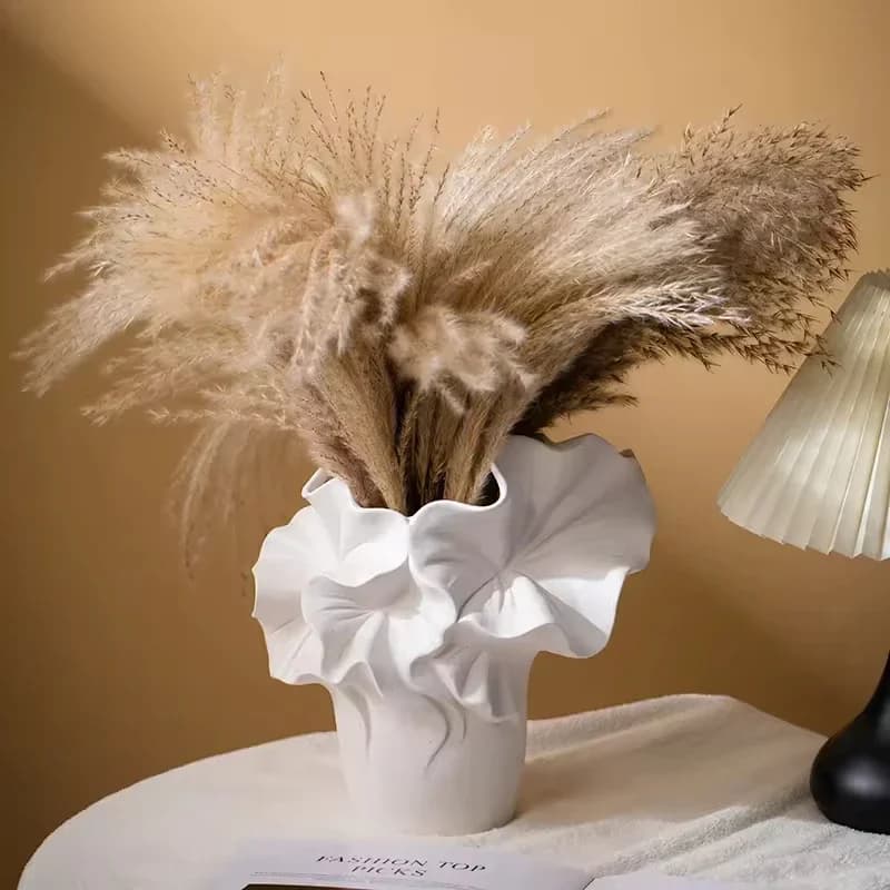 CAPIRON Matte Chic Vase for Dried Pampas Grass Fresh Flower Nordic Beige Modern Art Living Room Booshelf Decoration Office Gift