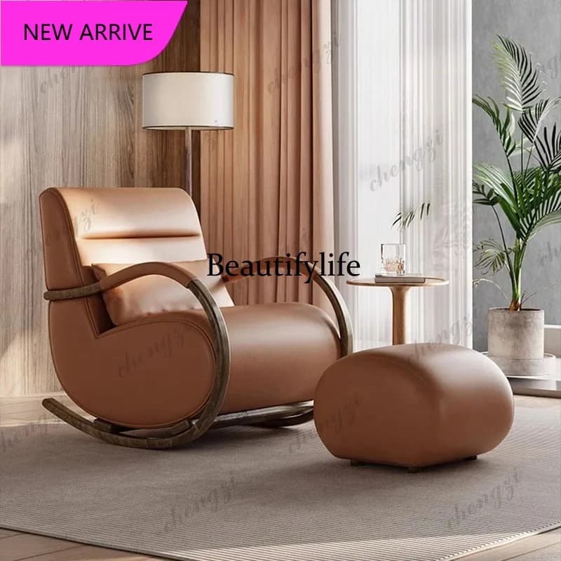 P3   Faux Leather Living Room Chairs Modern Relax Gray Oversized Reading Recliner Chair Nordic Bauhaus Sedie Sala Da Pranzo