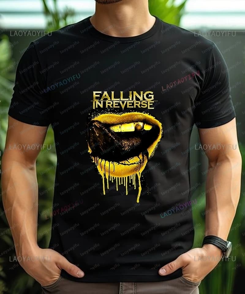Falling in Reverse Is A Famous Post-hardcore Band Printed T-shirt From The United States,A Classic Punk Rock Style Cotton Tshirt