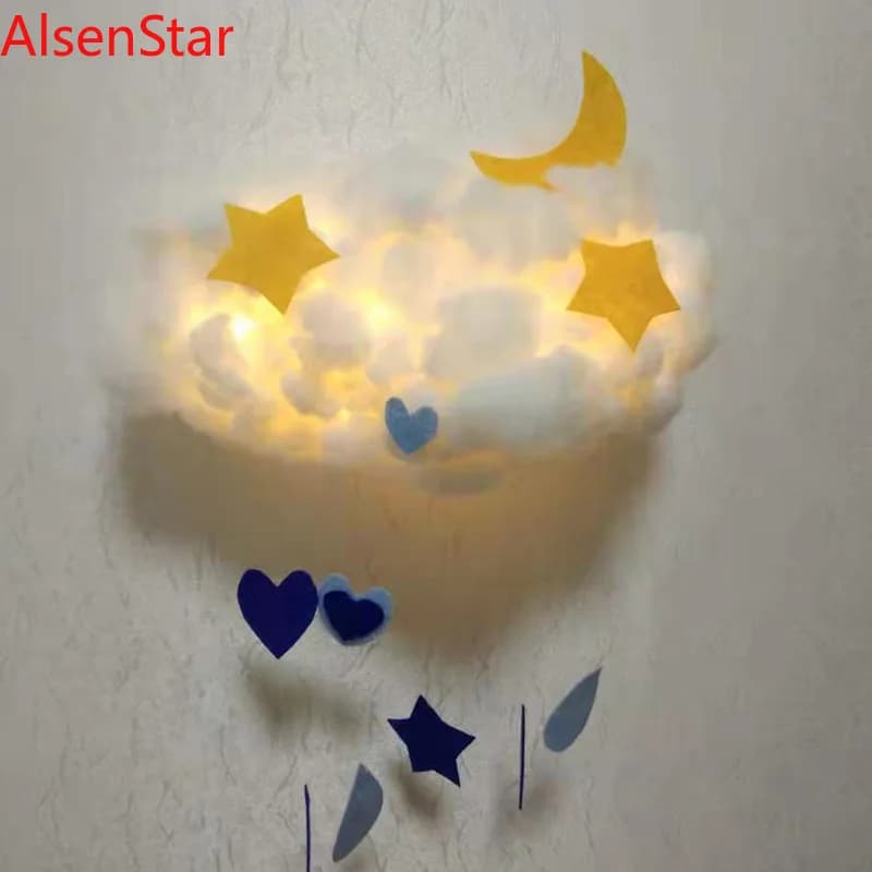 Creative Cloud Dream Catchers with Light Dreamcatcher DIY Material Pack Girls Baby Bedroom Hanging Decoration Home Ornaments