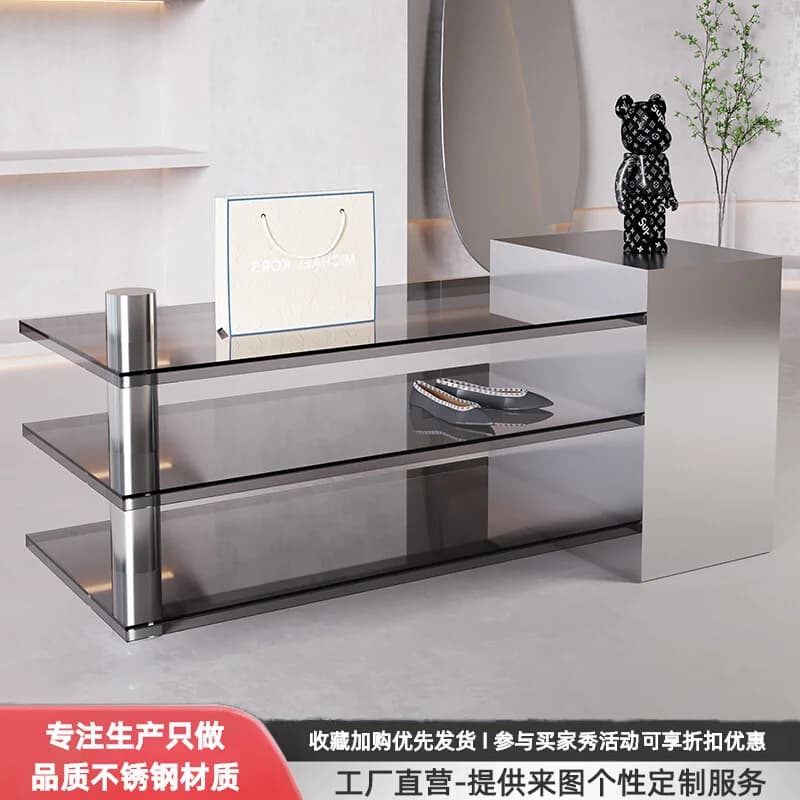 XL Clothing Store Stainless Steel Island Counter Commercial Display Counter Buyer's Store Flow Counter
