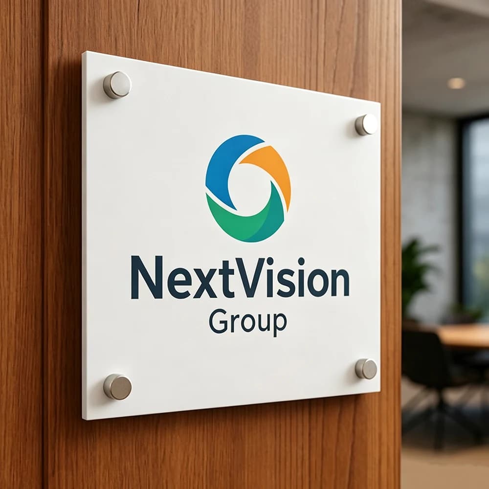 Custom Business Sign UV Printed Logo Acrylic Perspex Plates Beauty Salon Studio Wall Aesthetic Art Decor Office Backdrop Signage