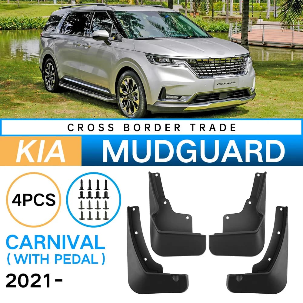 Auto Car Mud Flaps Splash Guards Fender for Kia Carnival 2021-2024 High Density Rubber Material
