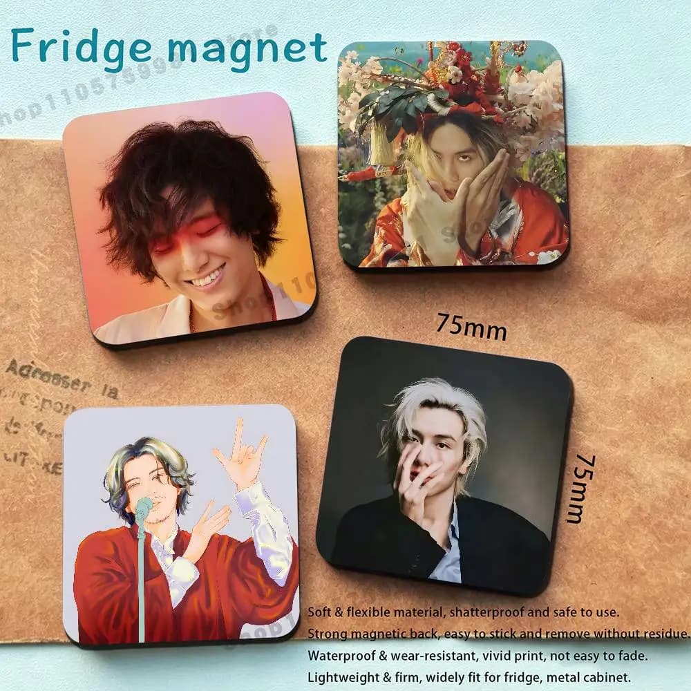 J-POP Singer F-Fujii K-Kaze Fridge Magnetic Magnet PVC Memorial Decor for Family Friends Students Adults