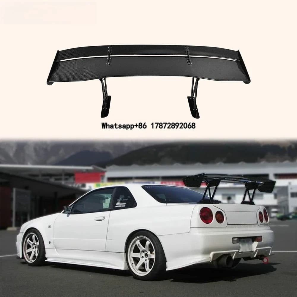 For  Skyline R34  GTR GTT VC Type Carbon Fiber GT Spoiler Wing 1600mm 39mm Height