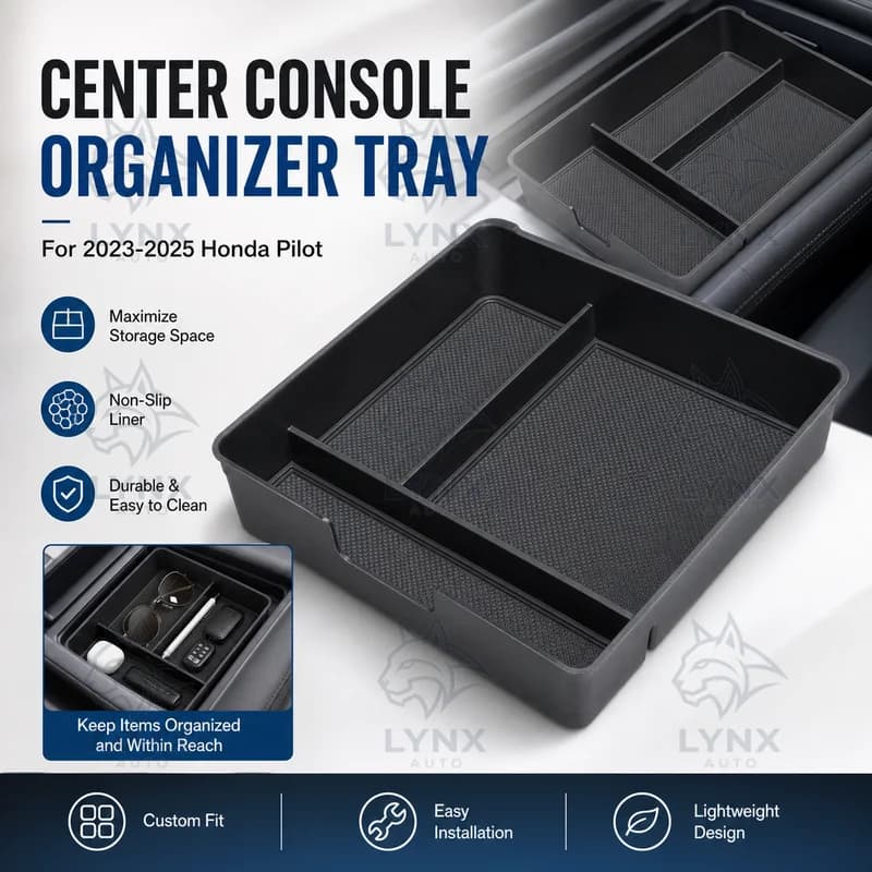 For 2023 2024 2025 Honda Pilot Center Console Armrest Storage Box Organizer Tray Insert Car Interior Accessories