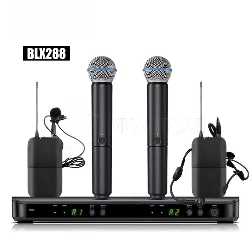 Professional BLX8 UHF Dual Channel Microfone Vocal Handheld Church Wireless Microphone System BLX288/PG58