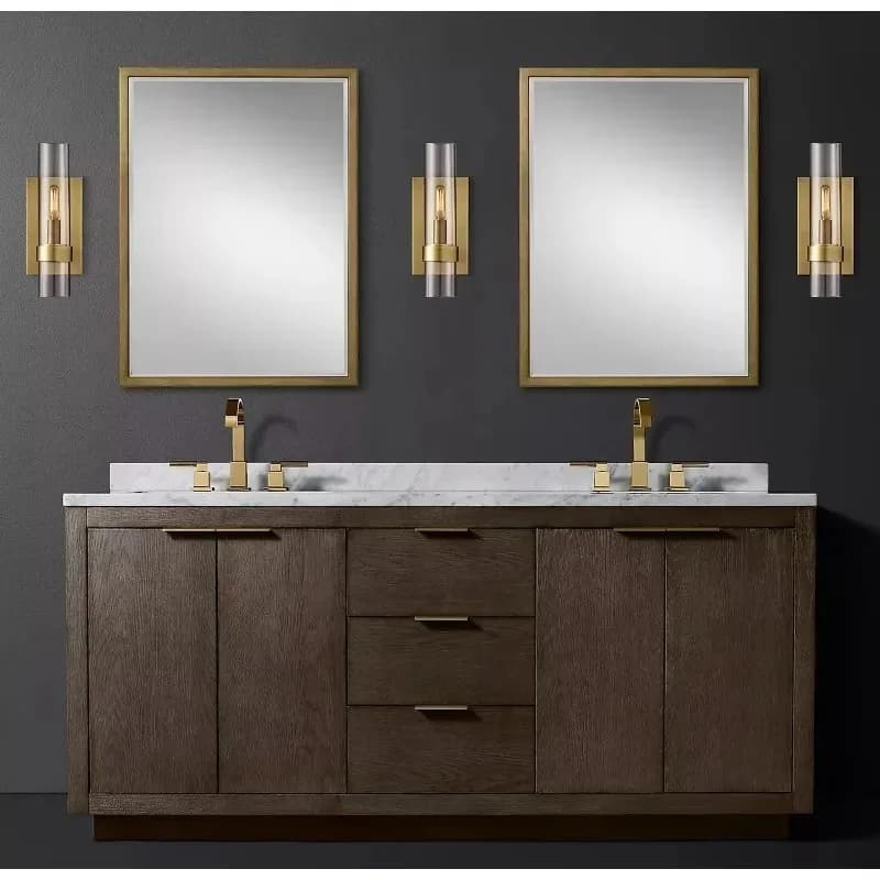 Modern Wooden Bathroom Vanity Cabinet with Large Sink Customizable Toilet Storage Furniture