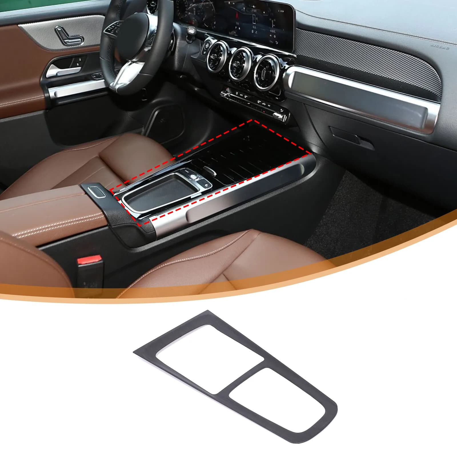 Car Interior Central Control Gear Shift Panel Trim For Mercedes-Benz GLA EQA GLB EQB 2024-2025 Without Mouse Version Accessories
