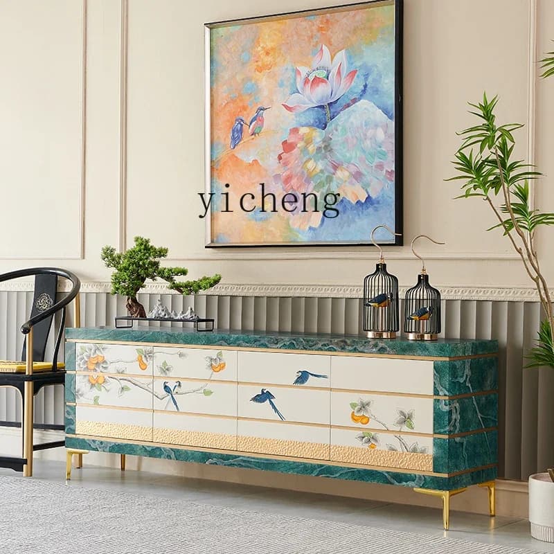 Modern Light Luxury Painted Everything Goes Well High-End Floor-Standing TV Cabinet For Living RoomD18