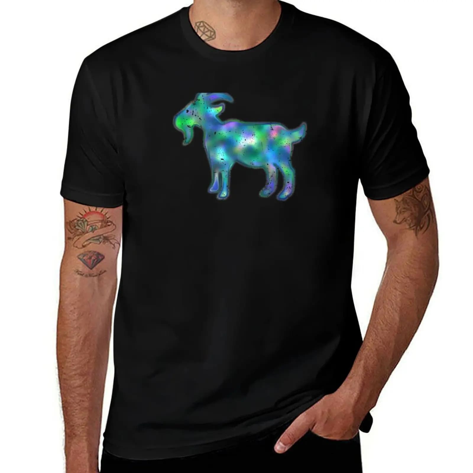 Psychedelic Goat T-Shirt printed t shirts for man T-Shirt