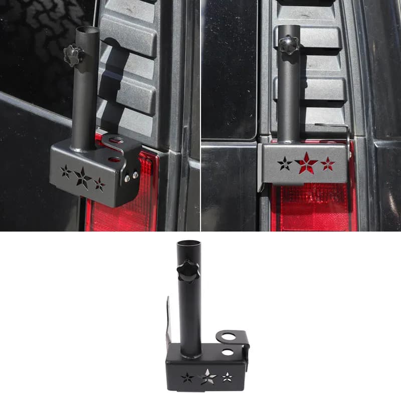 Tailgate Antenna Flag Pole Mount Bracket Carbon Steel Tailgate Hinge Flag Antenna Support Stand For Hummer H2 GMT820 2003-2009