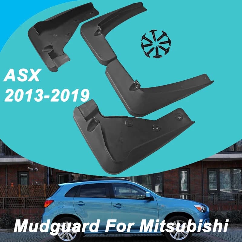 For Mitsubishi ASX 2013-2019 Automotive Tire Mudguard Waterproof Prevent Mud Splashing Car Mud Flap Fender Trim 4pcs Accessories