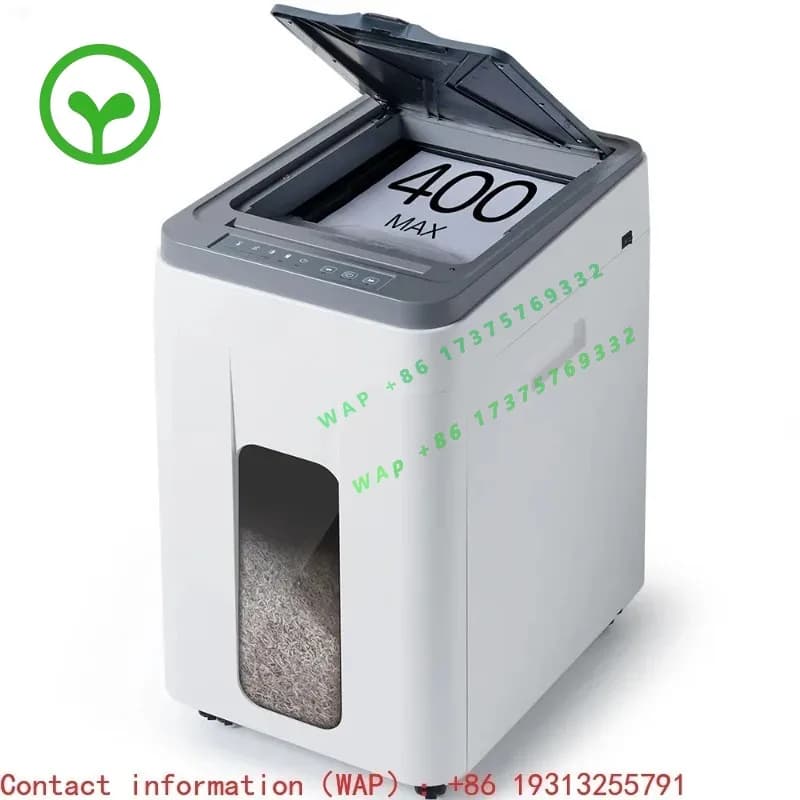 【Best-selling】50L Auto Feed Paper Shredder: 400 Sheet P5 Micro Cut Machine Heavy Industrial Commercial Document Destroyer for Ho