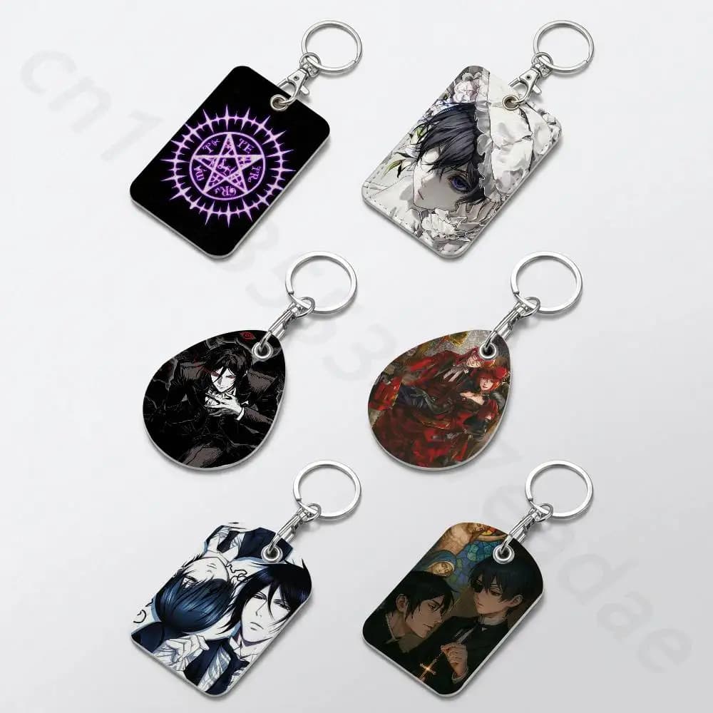 Anime Black Butler horror Personalised Print Card Holder Suitable For Holder Girls Door Card Case Women Badge Holder Keychain
