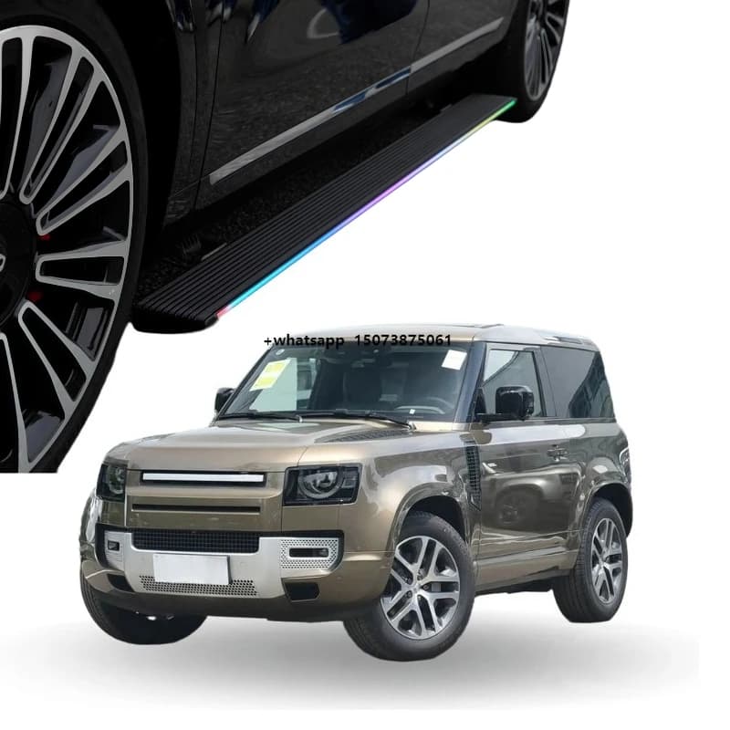 Aluminum Alloy Running Boards with LED Lights for  Defender 90 2023 Electric Side Steps