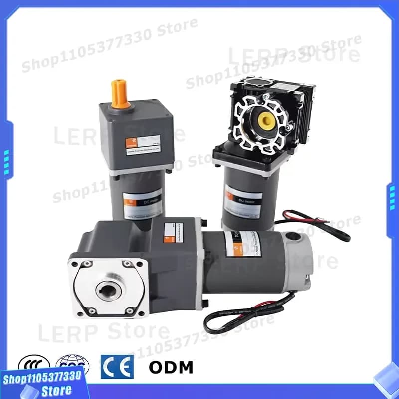 High Torque 12V 24V Brush DC Electric Gear Motor 40W 60W 90W 120W 180W 200W 250W Permanent Magnet for Industrial Automation