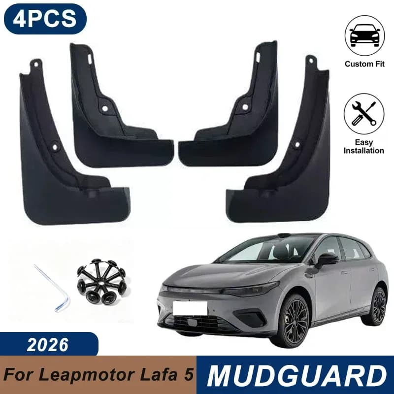 4PCS Car Mud Flaps For Leapmotor Lafa 5 2026 Waterproof Anti-Splash Fender Mudguards Auto Exterior Accessories
