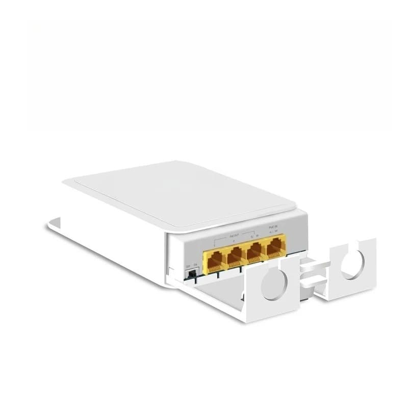 4 Port Waterproof POE Repeater Outdoor 1 in 3 Out PoE Extender 1000Mbps IP55 VLAN 44-57V for Surveillance POE IP Camera