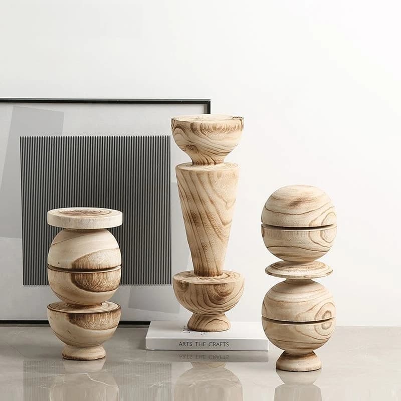 Retro log wind geometric art cascading wood ornaments sales office hotel entrance desktop new and peculiar handicrafts