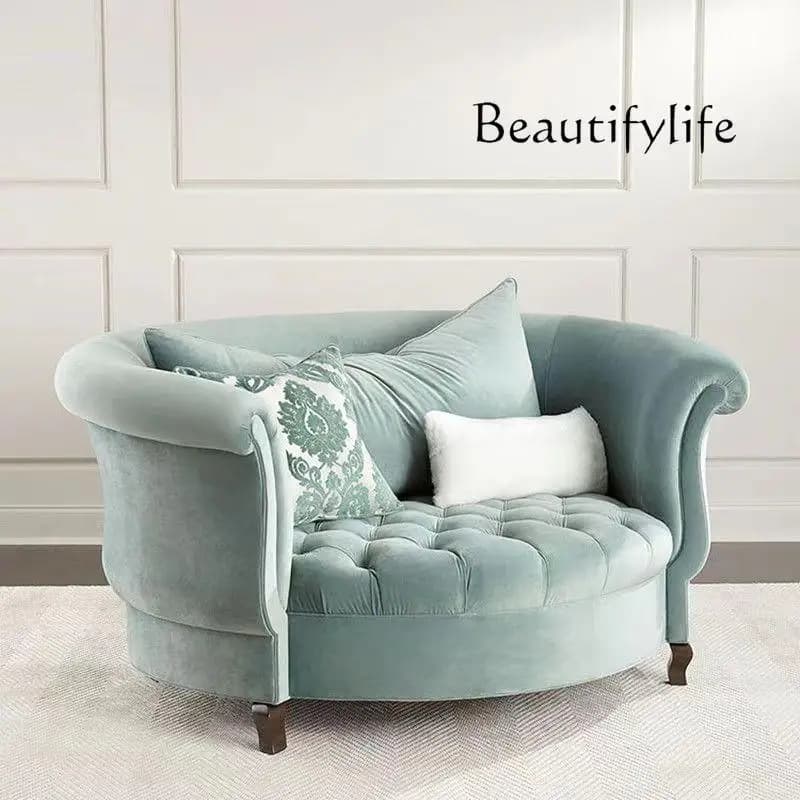 Simple modern American light luxury single sofa hotel leisure chair sofa Nordic curved lazy