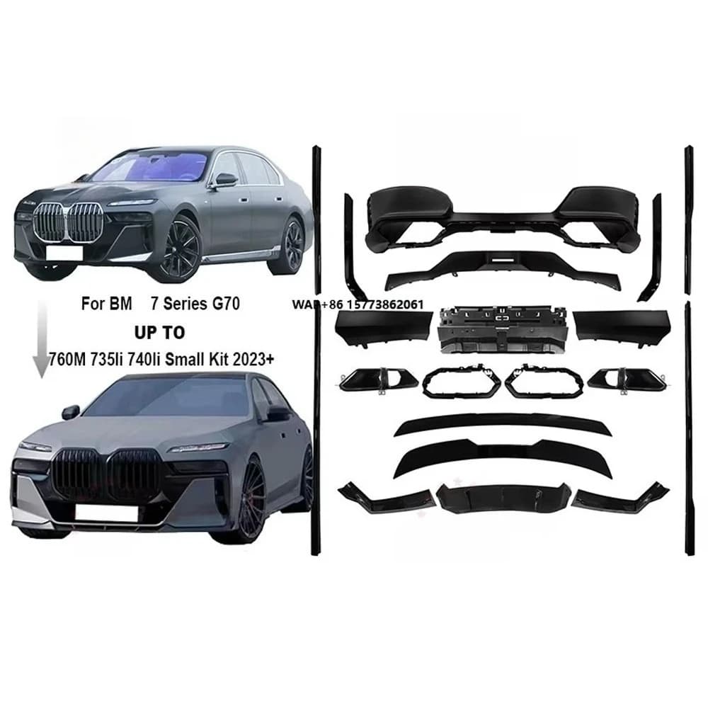For Bm 7Series G70 Upgrade to 760 M Style Small Kits for 2023+ 735li 740li Body Kit Front Lip Rear Diffuser Skirt Exhaust Tips
