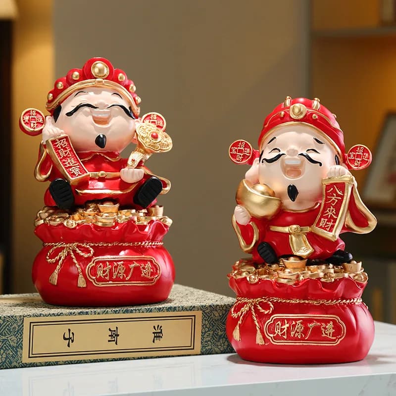 Creative God of Wealth ornament, store financial resources, housewarming opening gifts,entrance office desktop