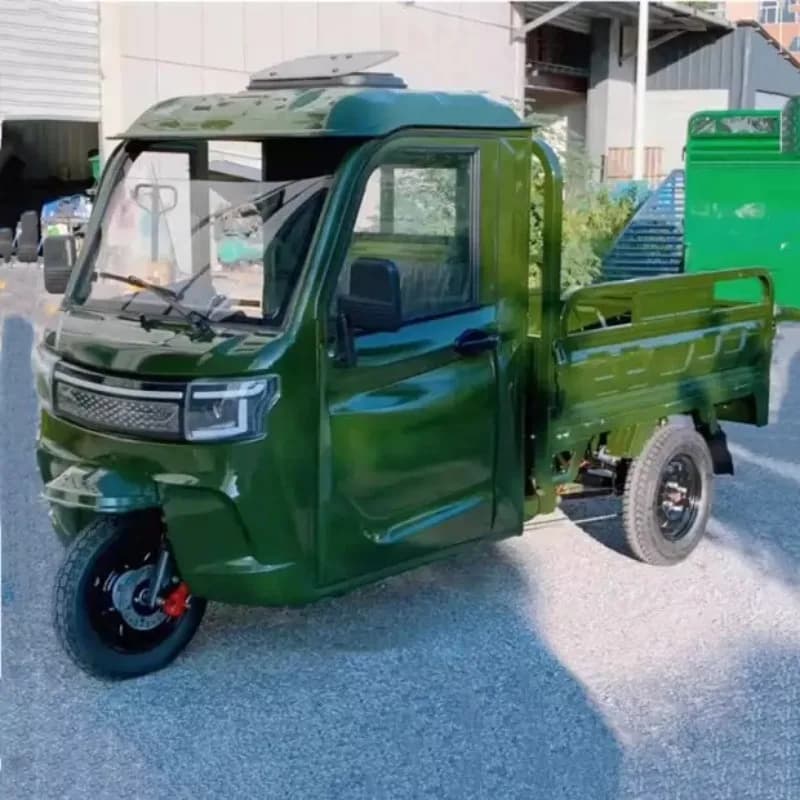cargo three-wheel semi-closed with canopy construction site pulling electric vehicle delivery orchard battery car