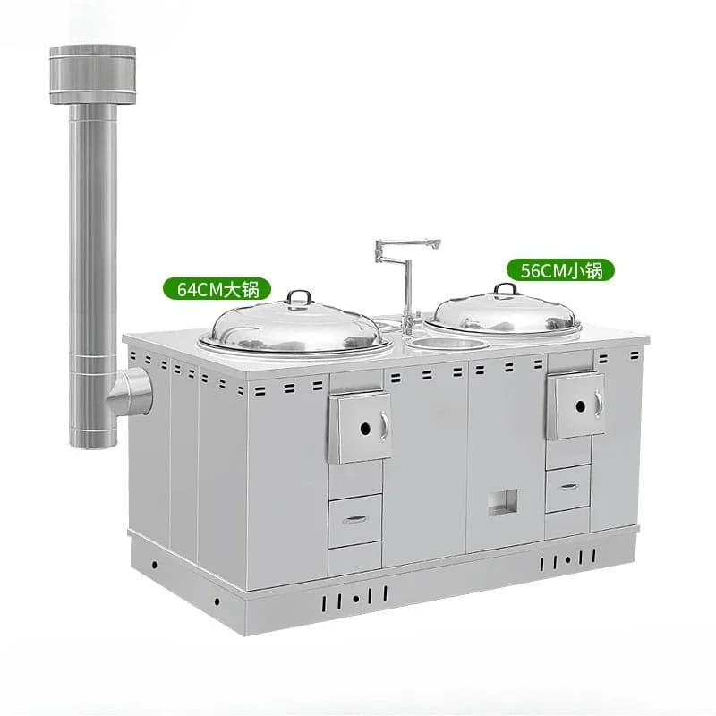 Mobile firewood stove energy-saving, smoke-free multi-functional thickened stainless steel household stove
