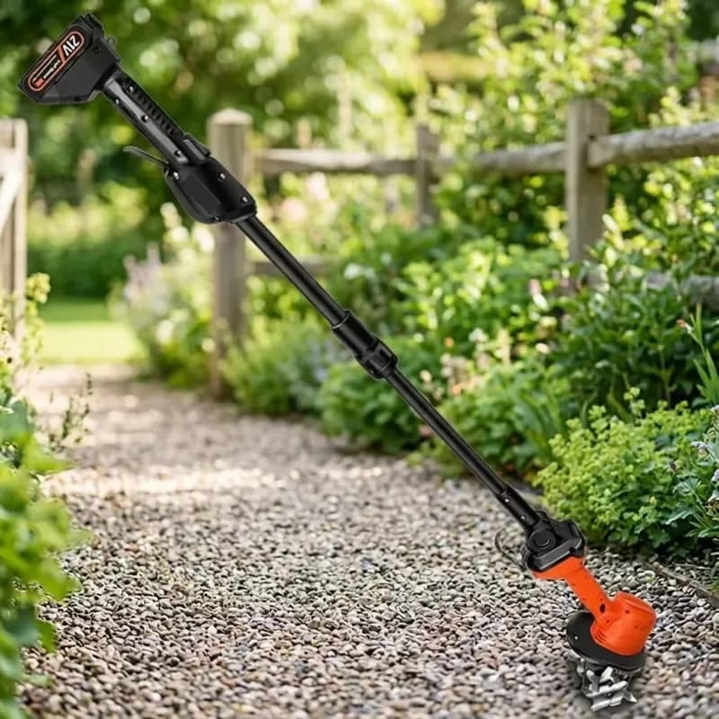 Labor Saving Standing 24V Electric Weeder With 2 Section Extension Pole Single Battery for Narrow Row Greenhouse Weeding