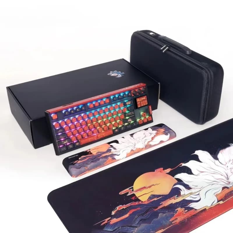 61-key Ergonomic Custom Mechanical Keyboard with RGB Backlit