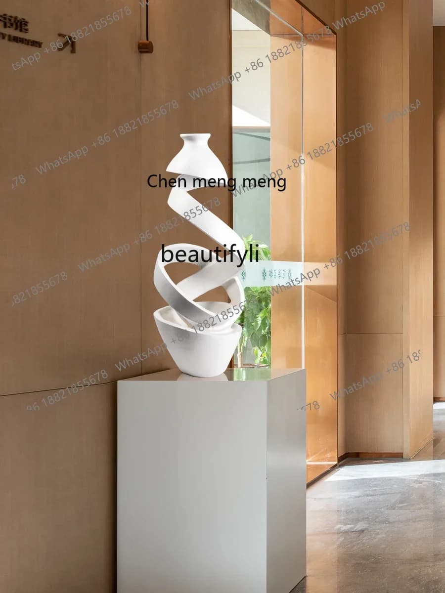 Modern Creative Abstract Wood Carving Ornaments Sales Office Model Room Hallway Sculpture Artwork Hotel Club Decorations