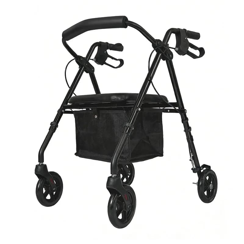 Rehabilitation training driving four-wheel walker with seat for the elderly Postoperative walking aid