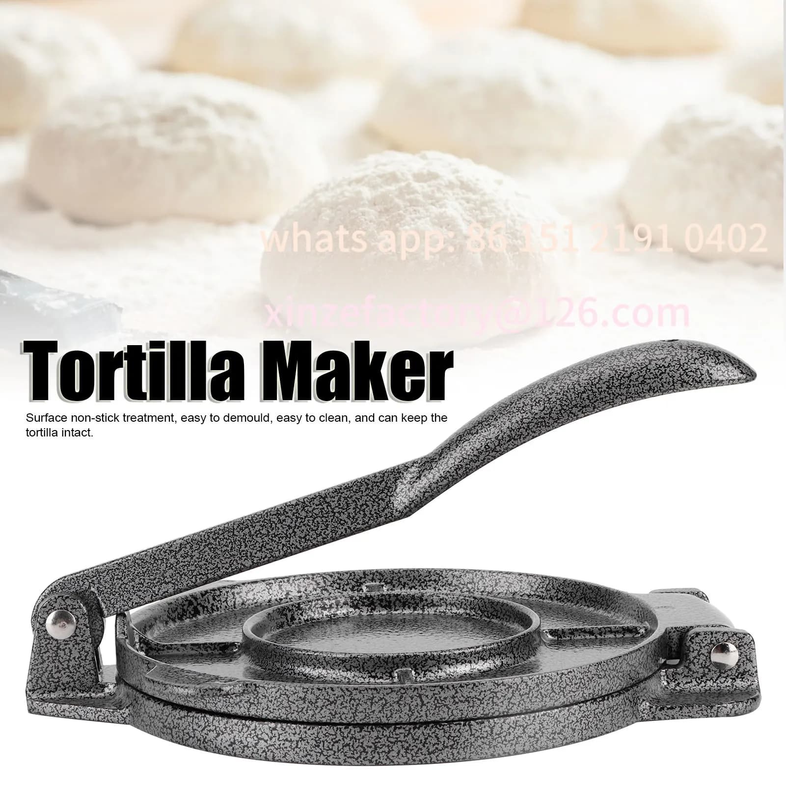 Customizable 6.5in Tortilla Press Maker Aluminium Alloy Corn Tortillas Dough Pressing Tools Kitchen Supplies Gray Kitchen Access