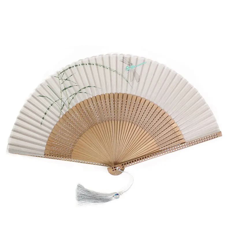 Silk Chinese Style Dance Fan Ancient Hanfu Qipao Folding Fan Photo Runway Prop Fan Summer Portable Fairy Dance Fan Portable Cool