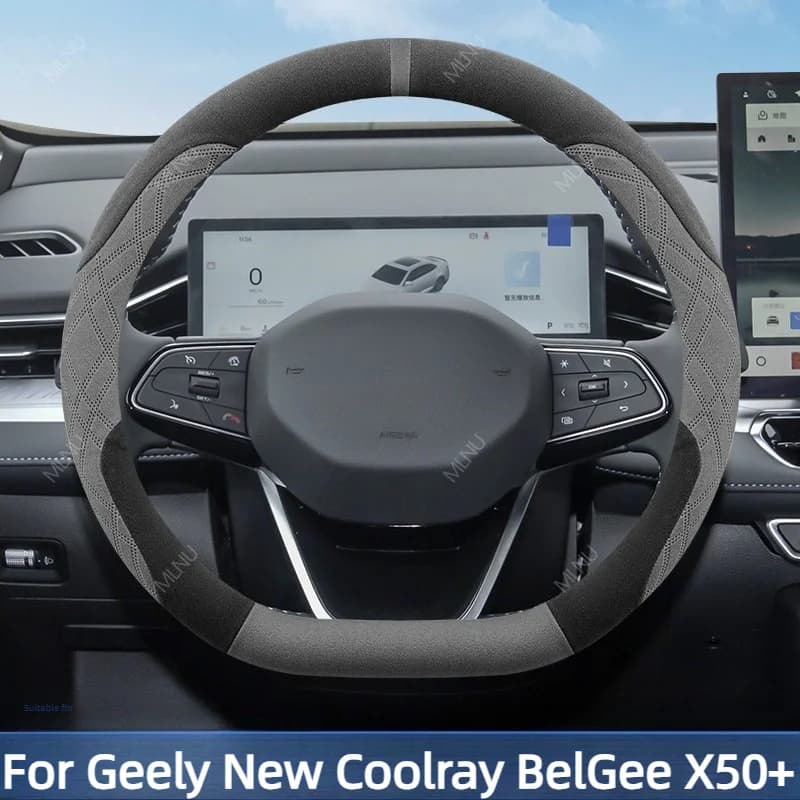 Car Steering Wheel Protector For Geely New Coolray BelGee X50+ 2026 2025 Accessories Suede Anti-Slip Breathable UV-Proof Soft