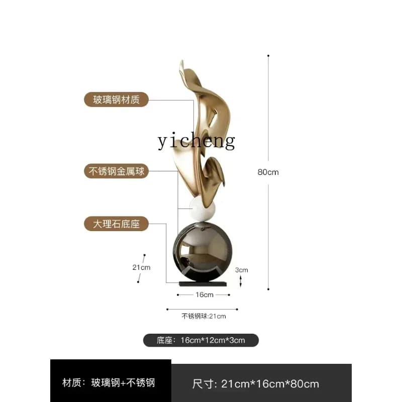 BJ-9 Electroplating Art Sculpture Modern Geometry Floor Ornaments Model House Living Room Entrance