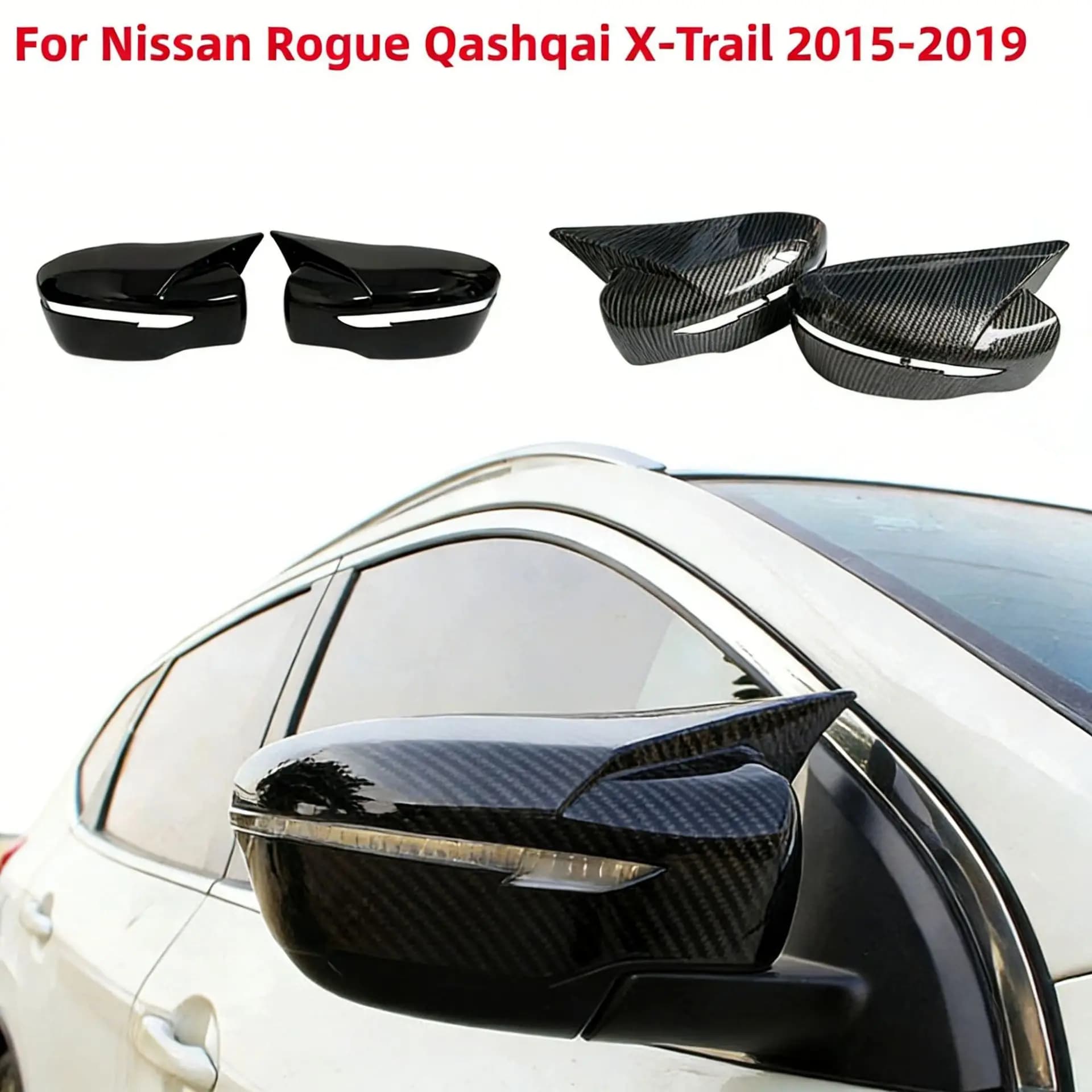 Suitable for 2014-2019 Nissan X-Trail Rogue horn rearview mirror cover reversing mirror cover modification