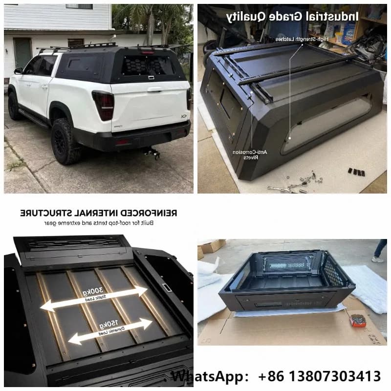 Custom Aluminum Alloy Waterproof Hinged Truck Canopy Hardtop Tonneau Cover for Musso 2023-2025 4X4 Offroad Accessories Wholesale