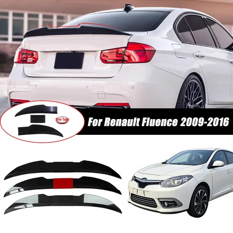 3pcs Sedan Rear Trunk Spoiler For Renault Fluence 2009-2016 Adjustable DIY Modified Trunk Spoiler Automotive Accessories