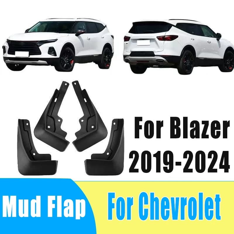 4pcs Auto Tire Mudguard Waterproof Prevent Mud Splashing Car Mud Flap Fender Trim Accessories For Chevrolet Blazer 2019-2024