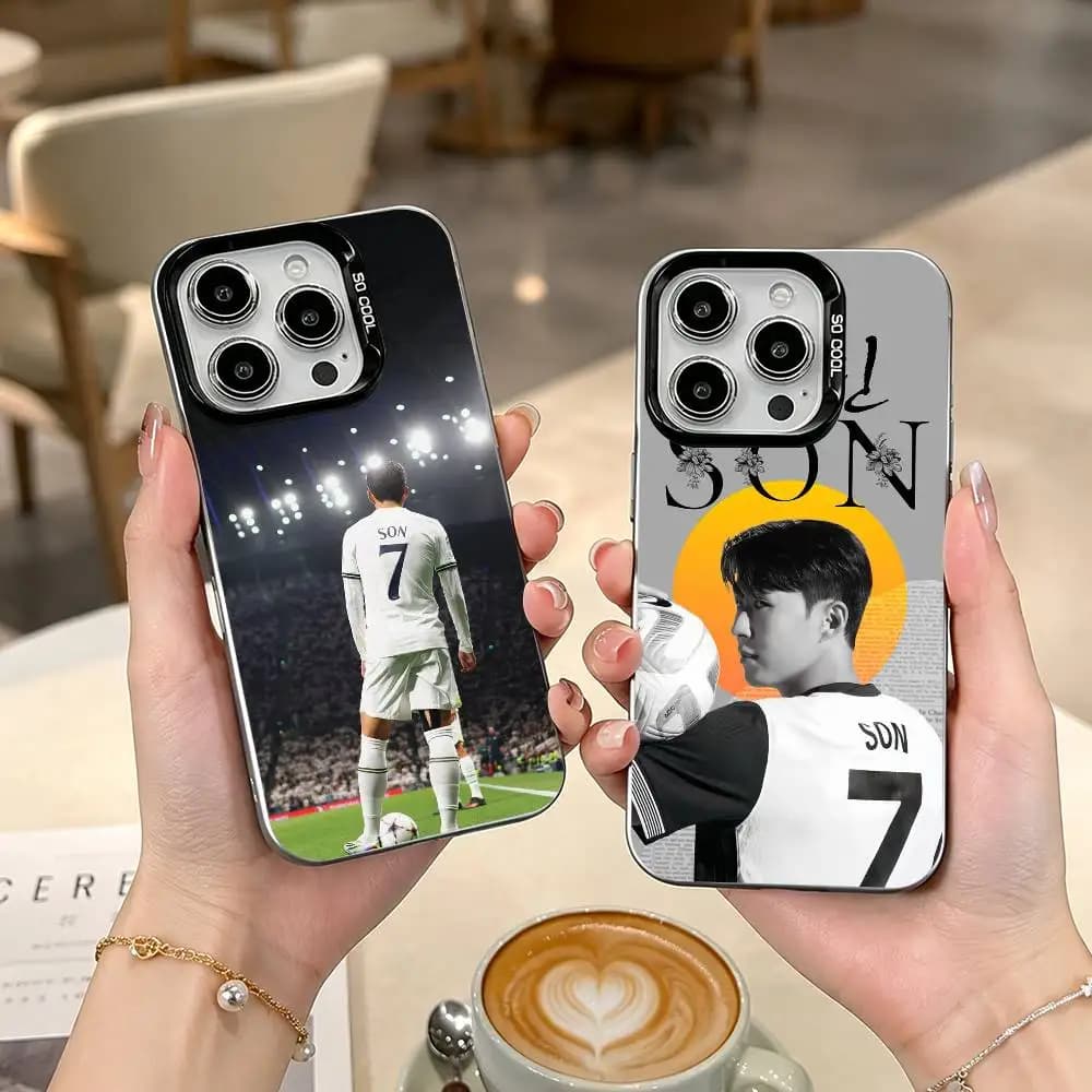 football star Son Heung-min   gift Phone Case For iPhone 17,16,15,14,13,12,11 Plus,Pro Max,XS,Colorful Silver Black Cover
