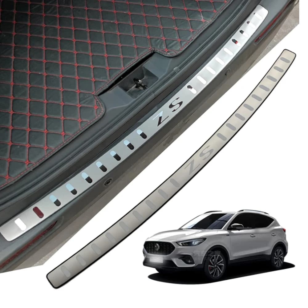 For MG ZS Trunk Trim Rear Bumper Protector Car Accessories Stainless Door Sill Scuff Plate Sticker 2020 2021 2022 2023 2024 2025