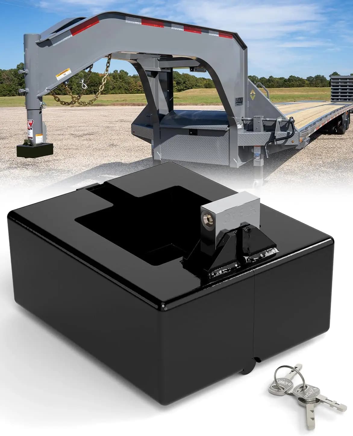 Factory Gooseneck Trailer for Round and Square Trailer Tubes Heavy Duty Locks for Most 7-Inch Baseboard Couplers