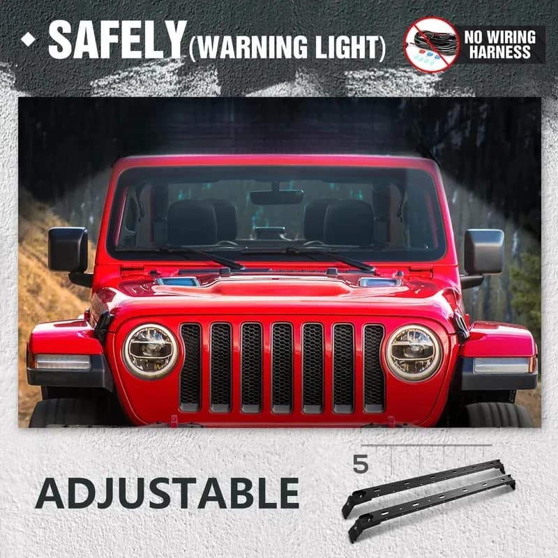 Upgrade Stylish Hot Selling 300 LBS Roof Rack Bars With 4PCS Light Bar 2007-2025 Offroad Hard