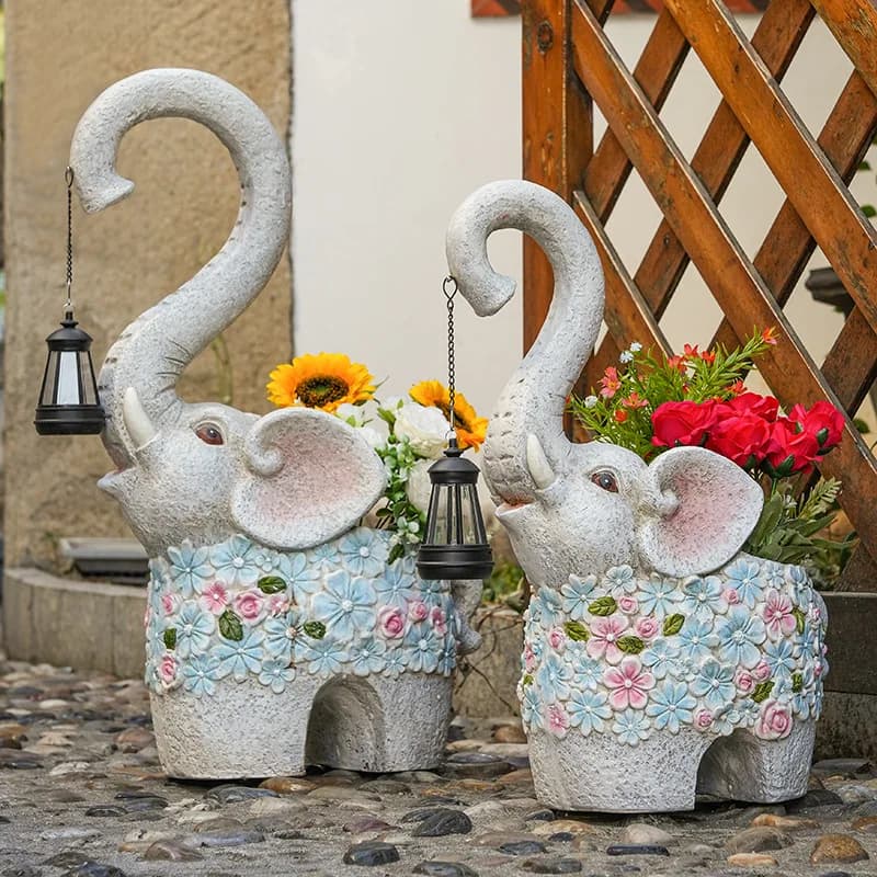 CX Elephant, Flower Pot Garden Homestay Yard Balcony Landscaping Arrangement Yard Decoration Outdoor Garden Ornament