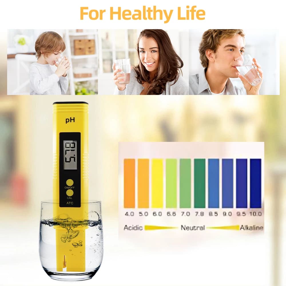 C2 PH Meter 0.01 High Precision for Pet Water Quality Tester with 0-14 Measurement Range Suitable Aquarium Swimming Pool