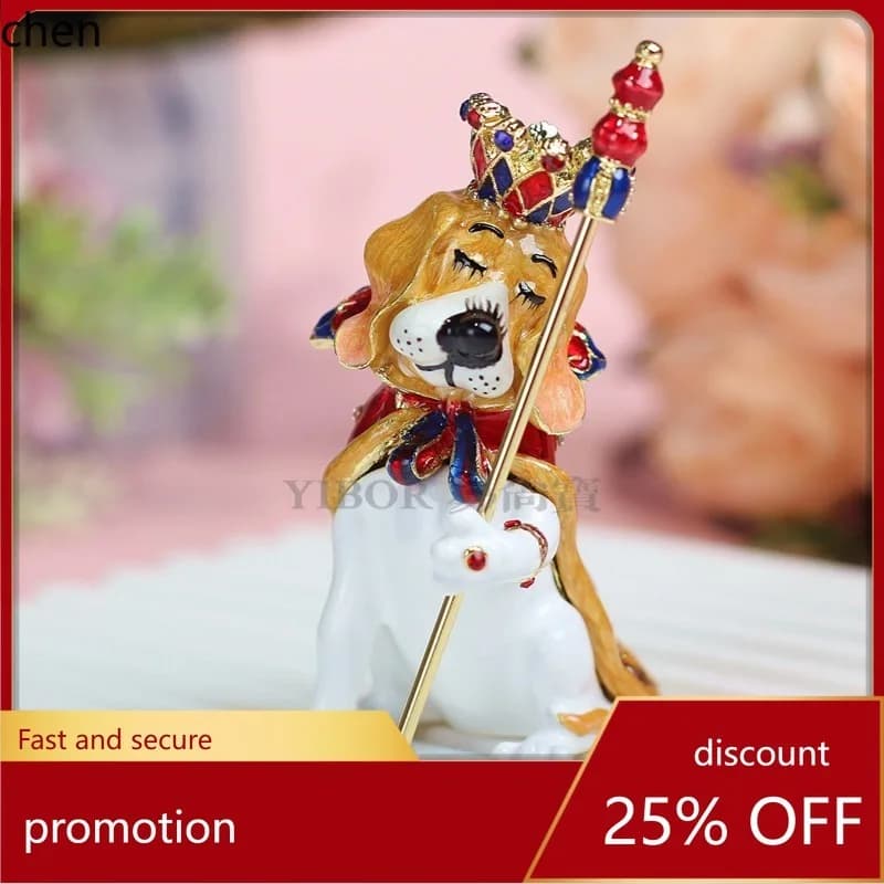 H1 Metal Enamel Handmade Craft King Dog Creative Home Decoration Internet Celebrity Ornament Small Gift Wholesale