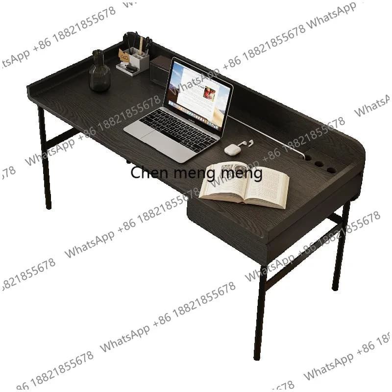 Solid wood desk computer home office stainless steel foot workbench table